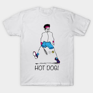 Tennis player hitting ball behind legs T-Shirt